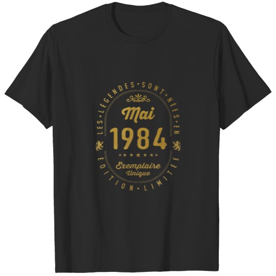 Discover 37 Years Old Woman Men Legends Were Born In May 19 T-shirt
