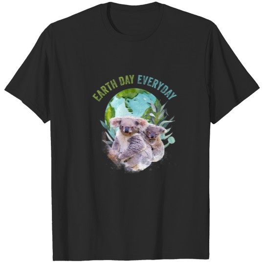 Earth Day Everyday Koala Bear Watercolor Planet An T-shirt