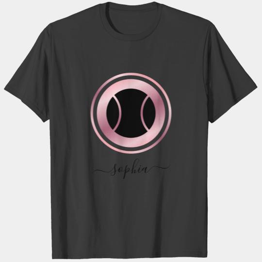 Rose Gold Tennis Ball Kids Player's Name Pretty T-shirt