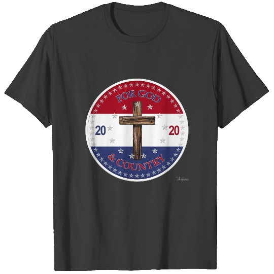 2020 For God and Country Cross T-shirt