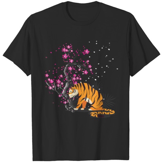 Tiger Gift | Asia Animal Sakura Flower Gift Tiger T-shirt