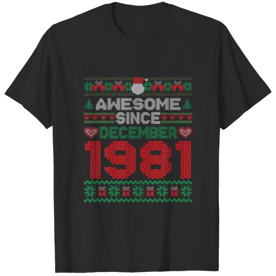 Awesome Since December 1981 40Th Birthday Christma T-shirt