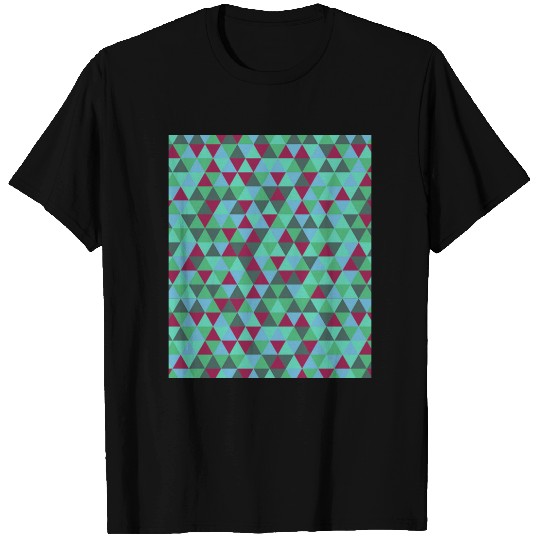 retro teal green geometric pattern T-shirt