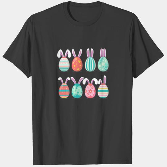 Cute Eggs Easter Day Family Matching Pajama Egg Hu T-shirt