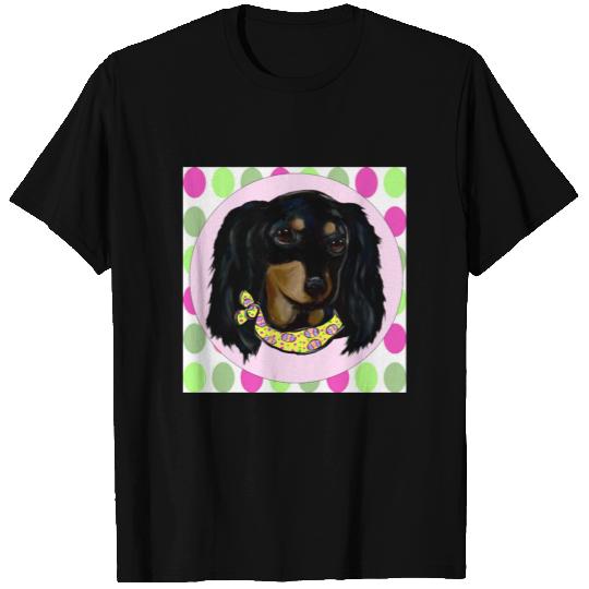 Easter Long Haired Black Dachshund T-shirt