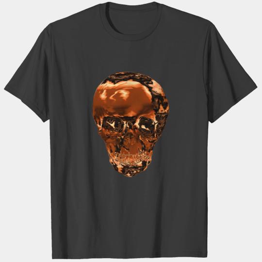 Metallic Copper Crystal Skull T-shirt