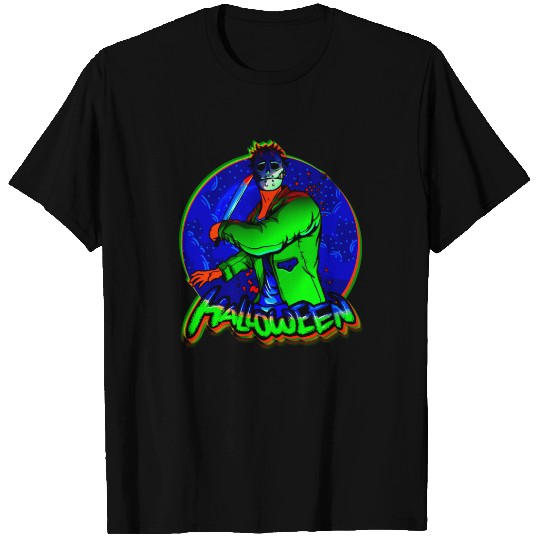 Halloween Horror Mask Zombie Murderer Slasher T-Sh T-shirt