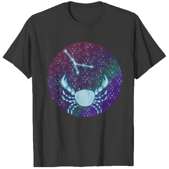 Cancer Zodiac Sign with Constellation Design T-shirt