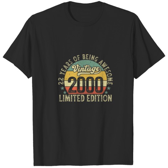 Vintage 2000 22Nd Birthday Retro Cassette Tape 22 T-shirt