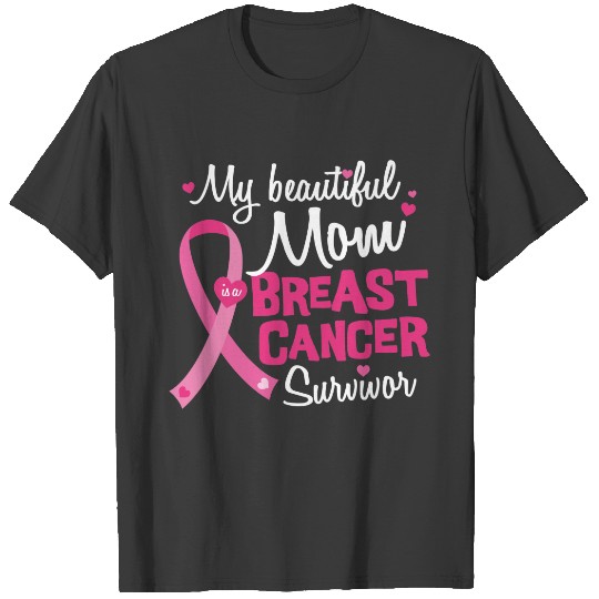 Beautiful Mom Breast Cancer Survivor Daughter Son Plus Size T-shirt