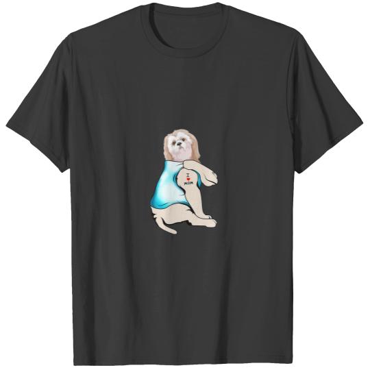 Bolognese Dog Tattoo I Love Mom Mother's Day Gift T-shirt
