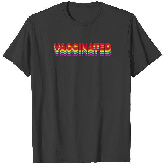 Vaccinated pride lgbt gay retro rainbow black sleeveless T-shirt