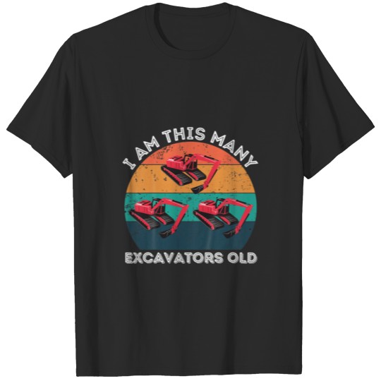 Discover Kids 3 Year Old Kids 3Rd Birthday Farm Theme Excav T-shirt