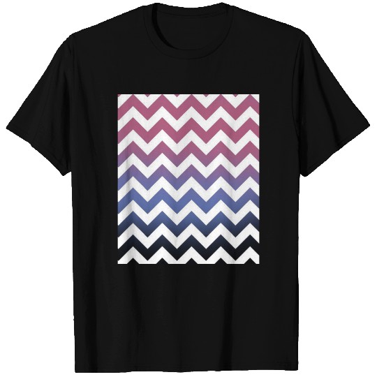 pink blue black ombre chevron T-shirt