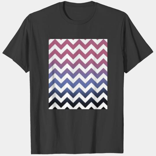 pink blue black ombre chevron T-shirt
