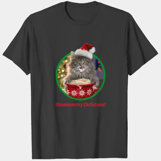Cute Christmas Hot Cocoa Kitty T-shirt