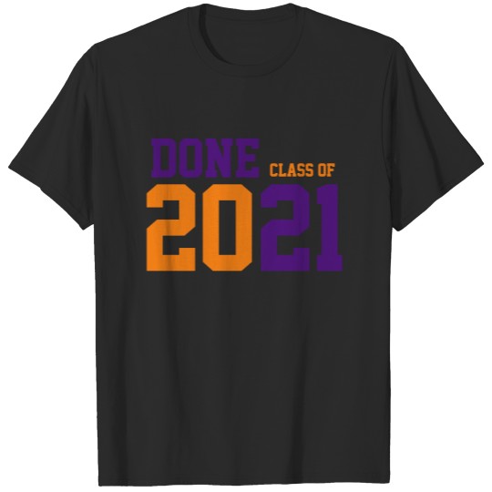 Discover Purple Gold School Colors Graduating Class 2021 T-shirt