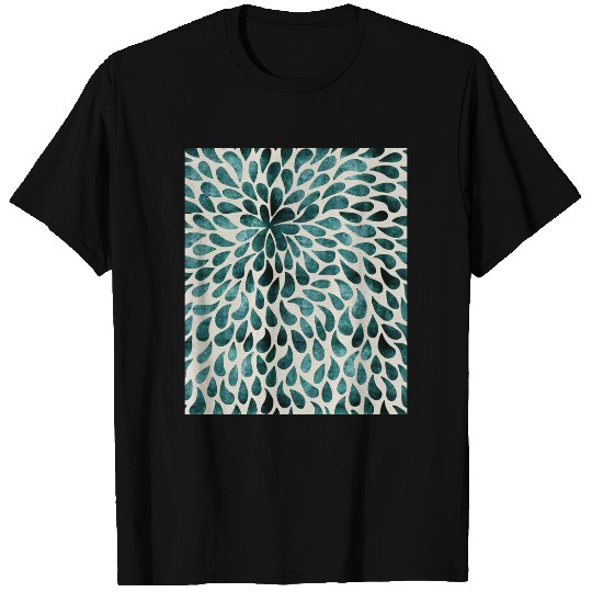 teal abstract swirl drops T-shirt