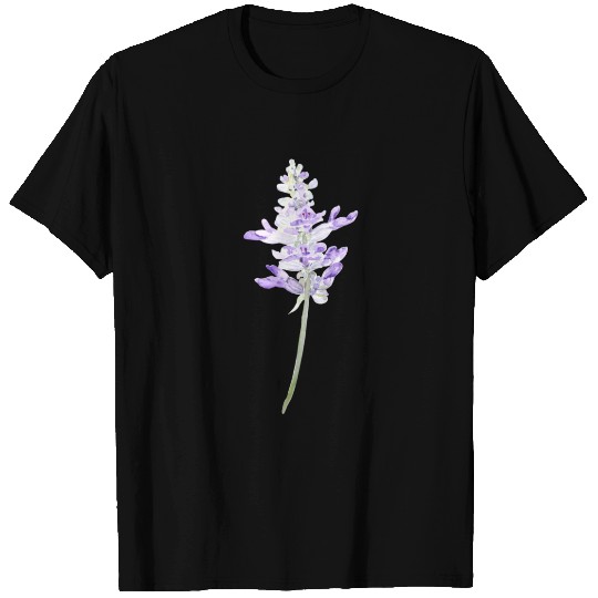 one purple fernleaf lavender watercolor polo T-shirt