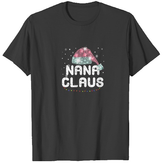 Nana Claus Christmas Hat Diamond Pajama Family Mat T-shirt