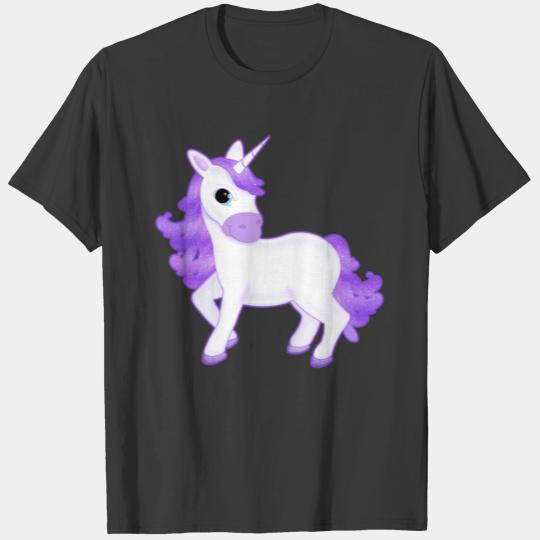 Adorably Cute Purple Unicorn Cartoon Animal T-shirt