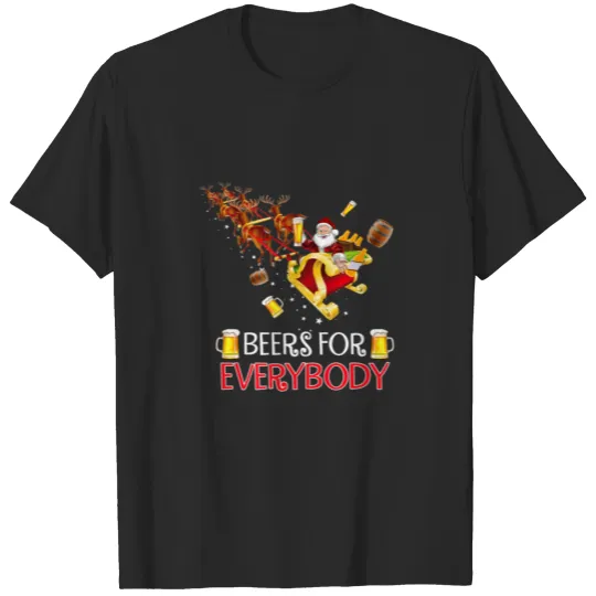 Discover Beers For Everybody Santa Funny Christmas Pjs Xmas T-shirt