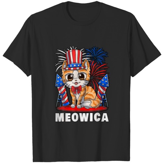 Meowica 4Th Of July Patriotic Cat Funny American F T-shirt