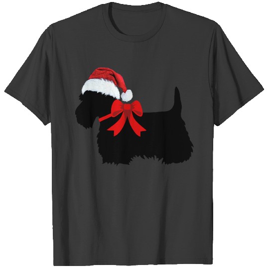 Discover I Love Scottish Terriers, Big red bow Santa hat Sw T-shirt