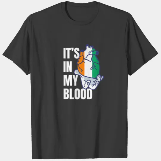 Ivory Coast Flag Heart Blood Veins Hand Africa T-shirt