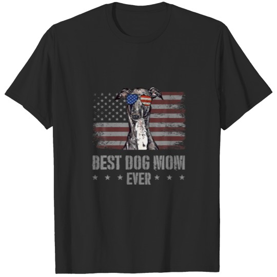 Italian Greyhound Best Dog Mom Ever Retro USA Amer T-shirt