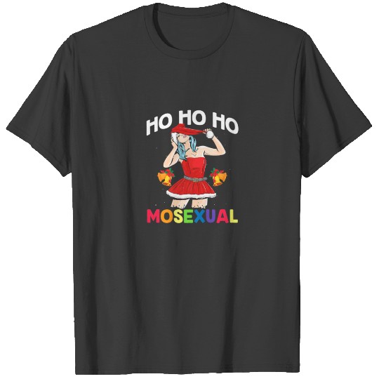 Ho Ho Ho Mosexual LGBT Pun Mrs Claus Lesbian Pride T-shirt