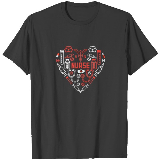 Nurse Valentines Day Scrub RN ICU ER CNA OB Wo T-shirt