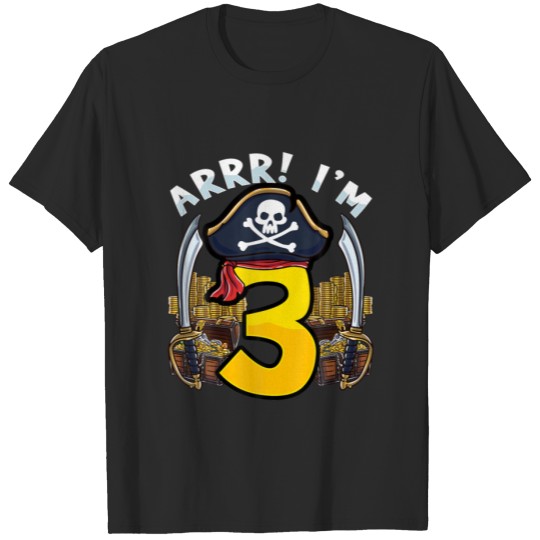 Discover Pirate Birthday Arrr I'm 3 Funny Pirate Costume 3R T-shirt
