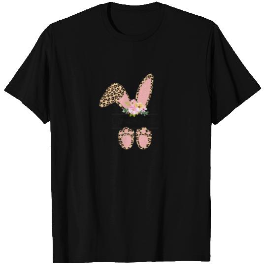 Leopard Floral Grandma Easter With Bunny Ear Happy T-shirt