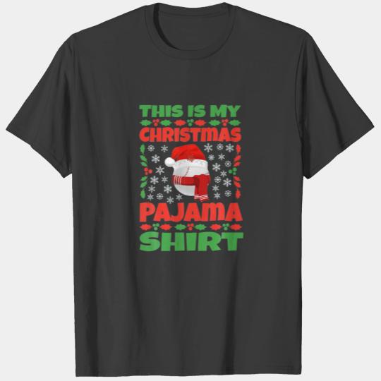 This Is My Christmas Pajama Baseball Santa Hat T-shirt