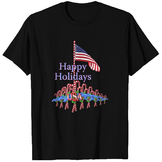 Patriotic Candy Canes Christmas T-shirt