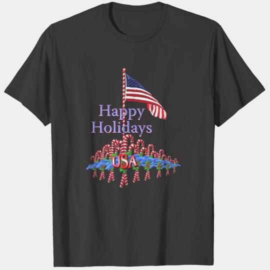 Patriotic Candy Canes Christmas T-shirt