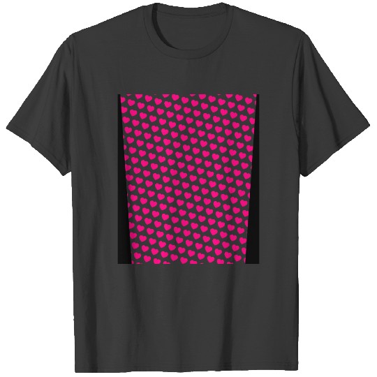 Bright WOW Pink Valentine Hearts Pattern T-shirt