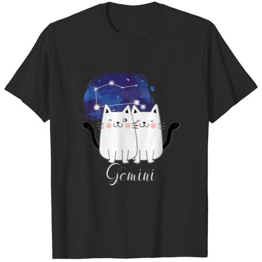Gemini Birthday Design For Women, Men, Kids, Cat M T-shirt