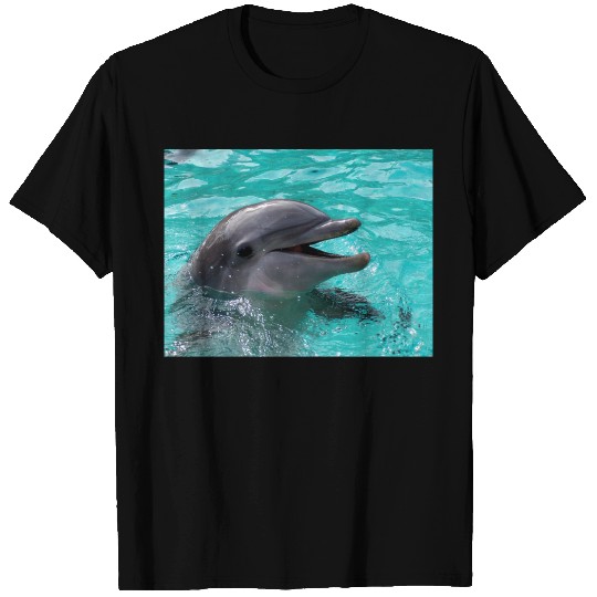 Dolphin head in aquamarine water T-shirt