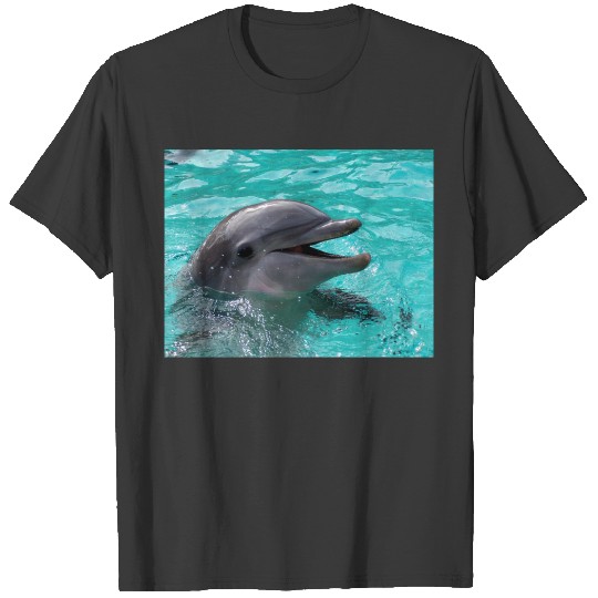 Dolphin head in aquamarine water T-shirt