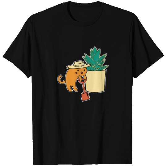 Agave Succulent And Cat Gardener T-shirt