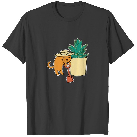 Agave Succulent And Cat Gardener T-shirt
