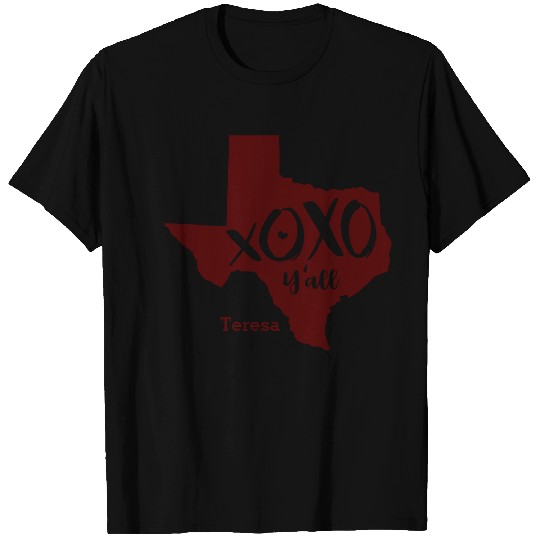 Maroon XOXO, Y'all - Texas State Shape T-shirt