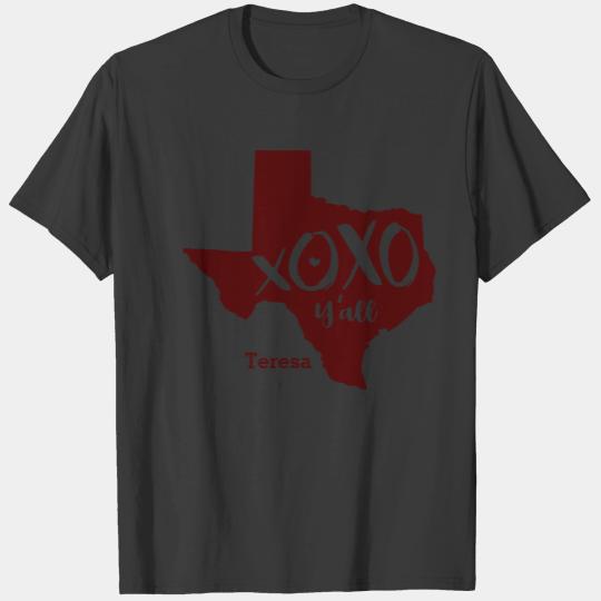 Maroon XOXO, Y'all - Texas State Shape T-shirt