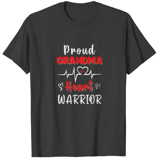 Proud Grandma Of A Heart Warrior CHD Awareness Sur T-shirt