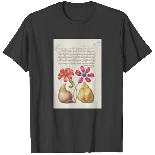 Poppy Anemones, Caterpillar, Fig, and Quince Polo T-shirt