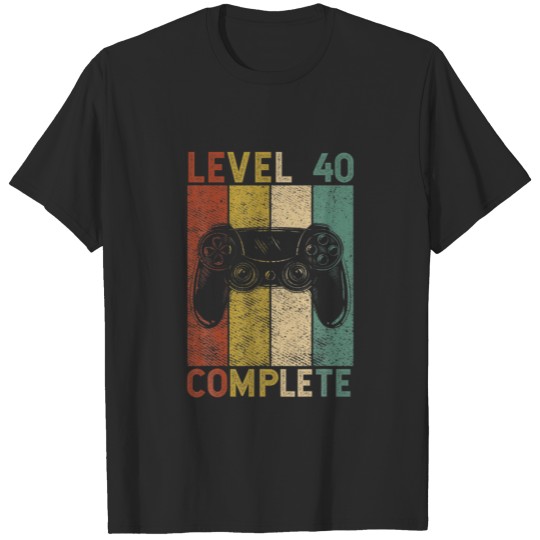 40Th Birthday Gift Level 40 Complete Gamer 40 Year T-shirt