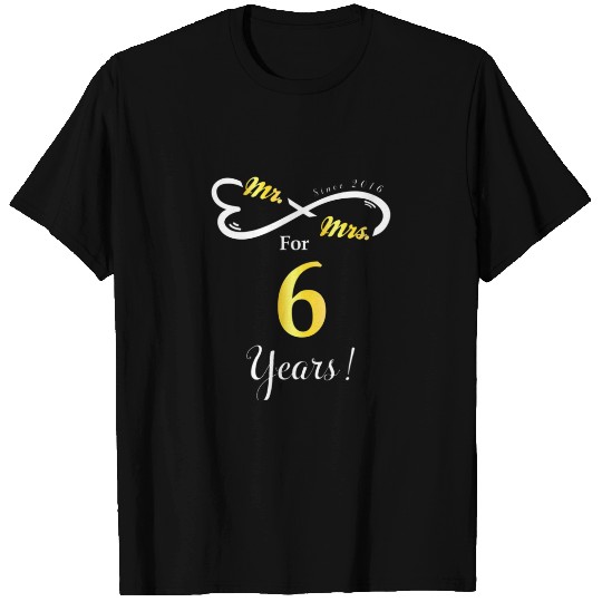 Mr Mrs. Infinite Love Married Anniversary 6 Years T-shirt