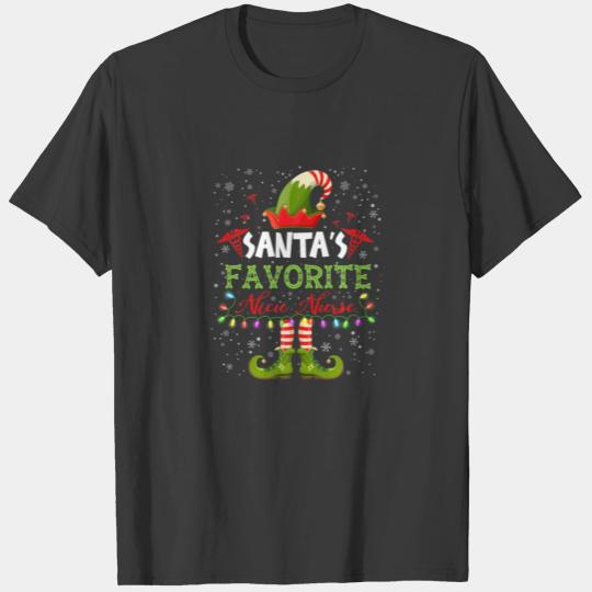 Santa's Favorite Nicu Nurse Xmas Light Santa Hat C T-shirt